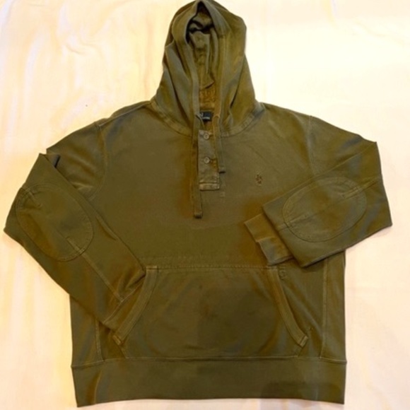 Polo Ralph Lauren Other - Polo Ralph Lauren Vintage Army Green Pique Mesh Hoodie Pullover Sz Medium